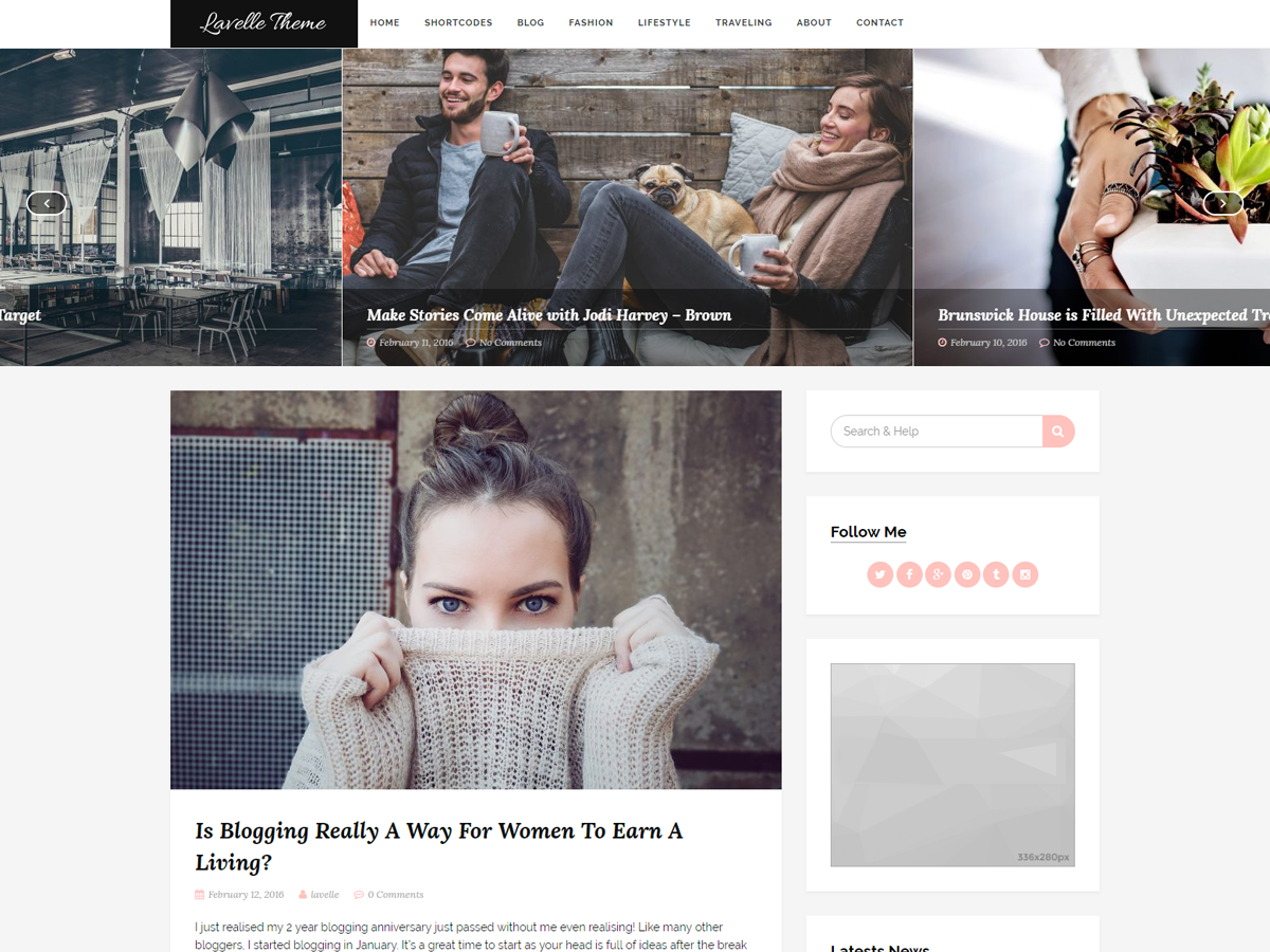 free feminine WordPress themes for bloggers